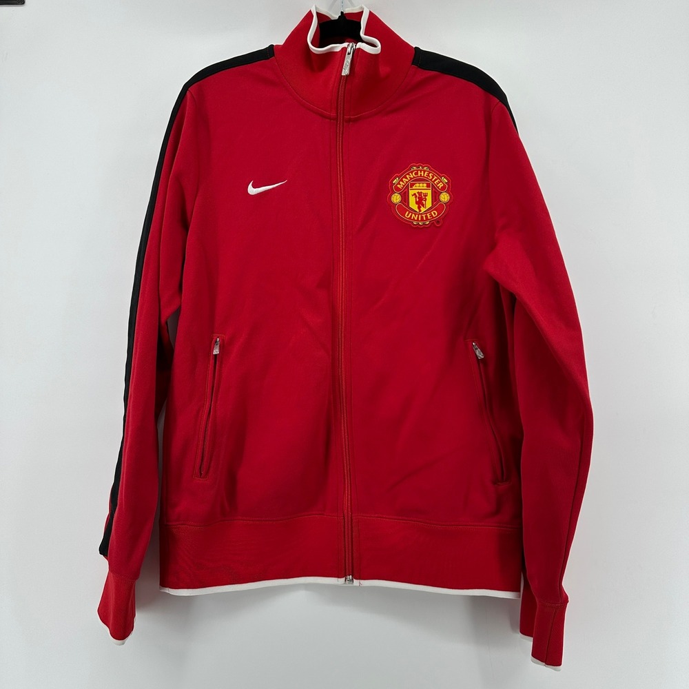 Nike Manchester United Track Jacket Mens Large Red Full Zip Soccer 437526-623